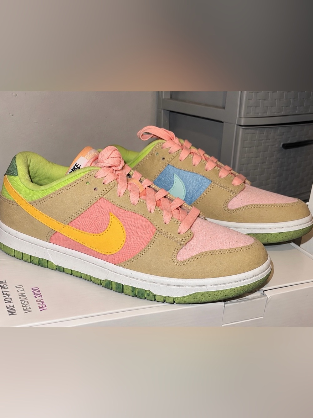 Nike Low Top Sneakers in Pink, Yellow, Green, Tan, Blue